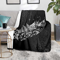 Maori Matariki Blanket Landscape Styled Fern - Monochrome LT7 - Polynesian Pride