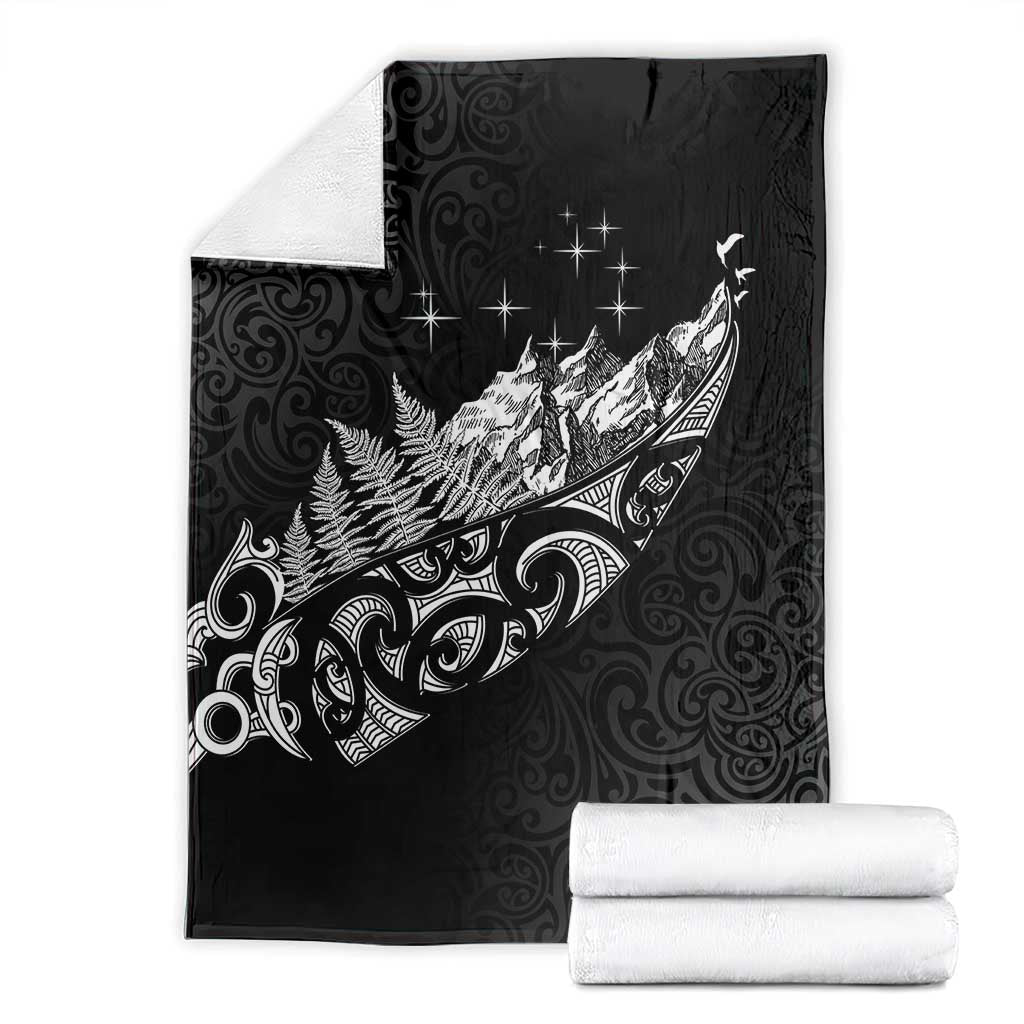 Maori Matariki Blanket Landscape Styled Fern - Monochrome LT7 - Polynesian Pride