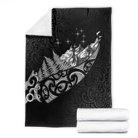 Maori Matariki Blanket Landscape Styled Fern - Monochrome LT7 - Polynesian Pride
