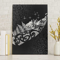 Maori Matariki Canvas Wall Art Landscape Styled Fern - Monochrome LT7 Without Frame Black - Polynesian Pride