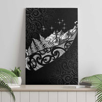Maori Matariki Canvas Wall Art Landscape Styled Fern - Monochrome LT7 - Polynesian Pride