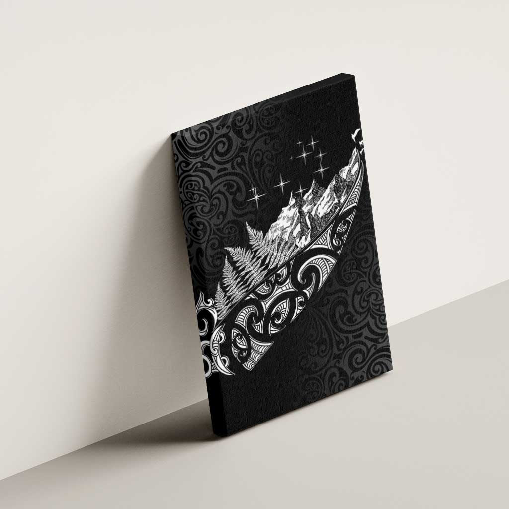 Maori Matariki Canvas Wall Art Landscape Styled Fern - Monochrome LT7 - Polynesian Pride