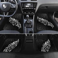 Maori Matariki Car Mats Landscape Styled Fern - Monochrome LT7 Set 4pcs Black - Polynesian Pride