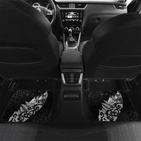 Maori Matariki Car Mats Landscape Styled Fern - Monochrome LT7 Set 2pcs - Back Black - Polynesian Pride