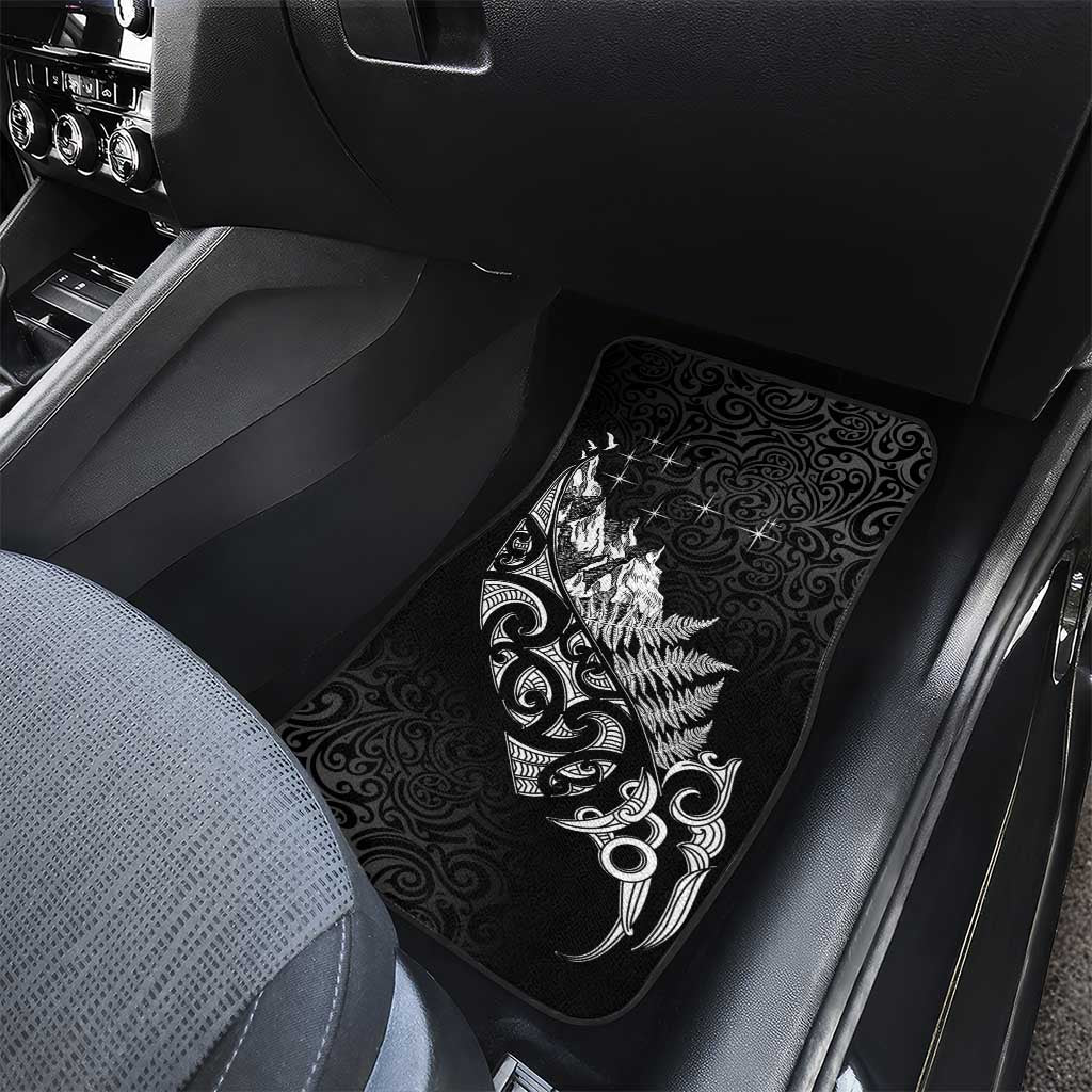 Maori Matariki Car Mats Landscape Styled Fern - Monochrome LT7 - Polynesian Pride