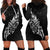 Maori Matariki Hoodie Dress Landscape Styled Fern - Monochrome