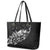 Maori Matariki Leather Tote Bag Landscape Styled Fern - Monochrome