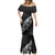 Maori Matariki Mermaid Dress Landscape Styled Fern - Monochrome