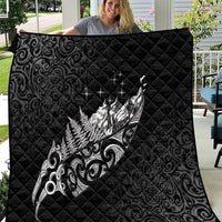 Maori Matariki Quilt Landscape Styled Fern - Monochrome LT7 Black - Polynesian Pride
