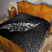 Maori Matariki Quilt Landscape Styled Fern - Monochrome LT7 - Polynesian Pride