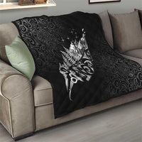 Maori Matariki Quilt Landscape Styled Fern - Monochrome LT7 - Polynesian Pride