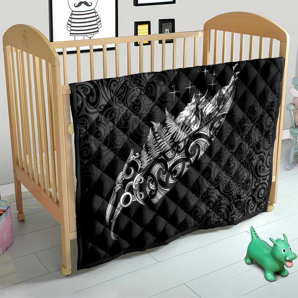 Maori Matariki Quilt Landscape Styled Fern - Monochrome LT7 - Polynesian Pride