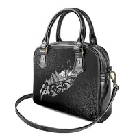 Maori Matariki Shoulder Handbag Landscape Styled Fern - Monochrome LT7 - Polynesian Pride