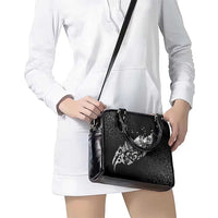 Maori Matariki Shoulder Handbag Landscape Styled Fern - Monochrome LT7 - Polynesian Pride