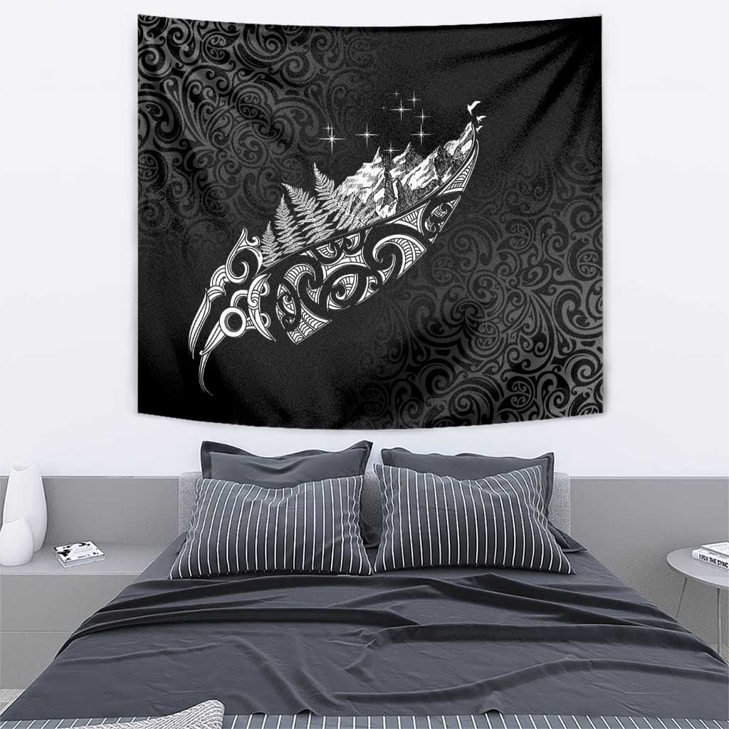 Maori Matariki Tapestry Landscape Styled Fern - Monochrome LT7 - Polynesian Pride