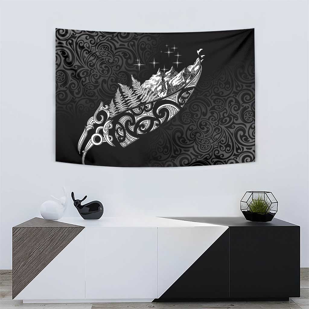 Maori Matariki Tapestry Landscape Styled Fern - Monochrome LT7 - Polynesian Pride