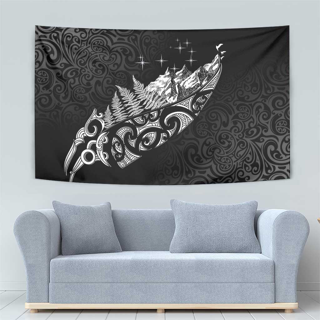 Maori Matariki Tapestry Landscape Styled Fern - Monochrome LT7 - Polynesian Pride