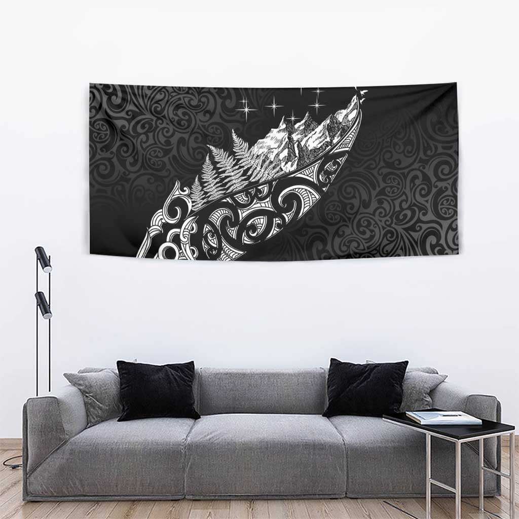 Maori Matariki Tapestry Landscape Styled Fern - Monochrome LT7 - Polynesian Pride