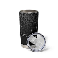 Maori Matariki Tumbler Cup Landscape Styled Fern - Monochrome LT7 - Polynesian Pride