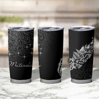Maori Matariki Tumbler Cup Landscape Styled Fern - Monochrome LT7 - Polynesian Pride