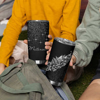 Maori Matariki Tumbler Cup Landscape Styled Fern - Monochrome LT7 - Polynesian Pride