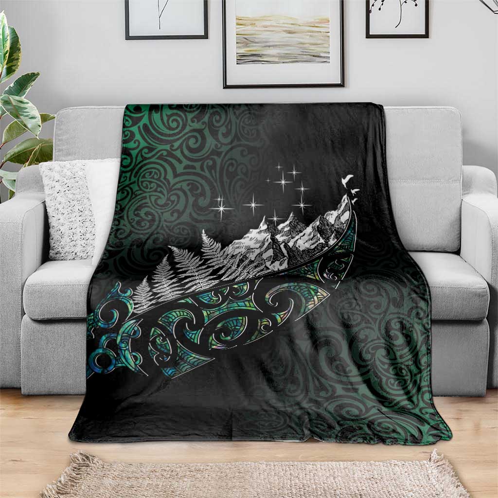 Maori Matariki Blanket Landscape Styled Fern - Paua Shell LT7 - Polynesian Pride