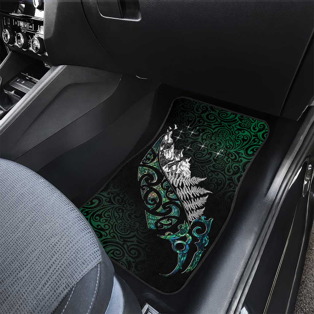 Maori Matariki Car Mats Landscape Styled Fern - Paua Shell LT7 - Polynesian Pride