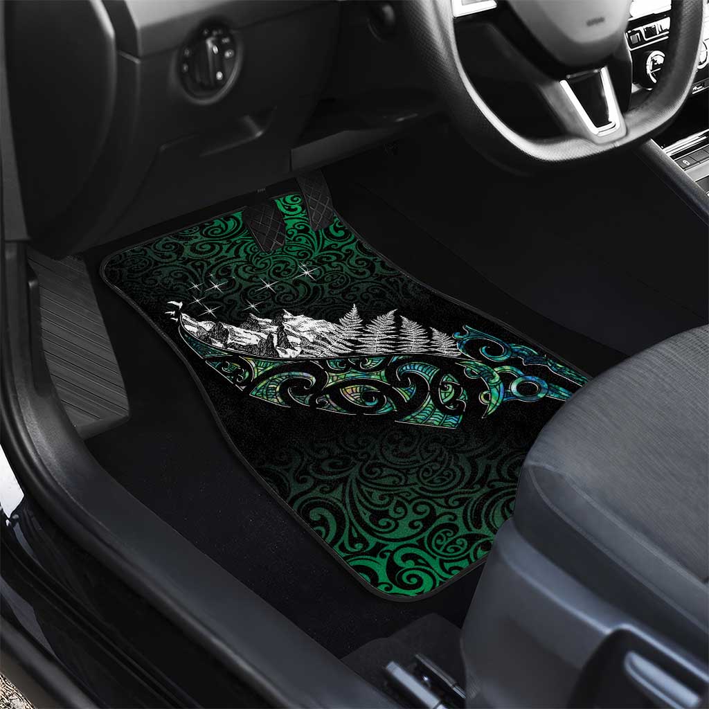 Maori Matariki Car Mats Landscape Styled Fern - Paua Shell LT7 - Polynesian Pride