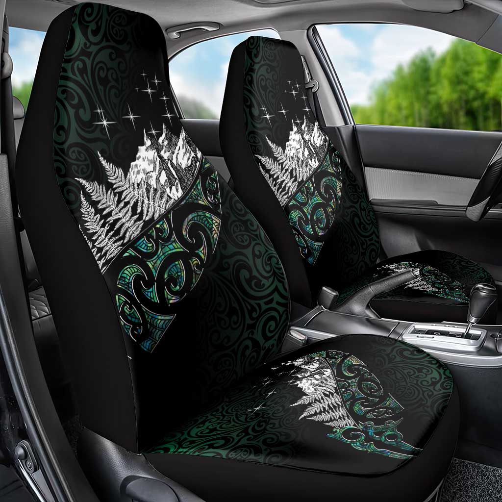 Maori Matariki Car Seat Cover Landscape Styled Fern - Paua Shell LT7 - Polynesian Pride