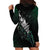 Maori Matariki Hoodie Dress Landscape Styled Fern - Paua Shell