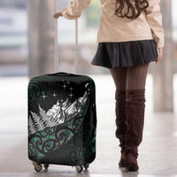 Maori Matariki Luggage Cover Landscape Styled Fern - Paua Shell LT7 - Polynesian Pride