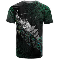 Maori Matariki T Shirt Landscape Styled Fern - Paua Shell LT7 - Polynesian Pride