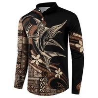Samoa Manuia le Aso Tuto'atasi Button Sweatshirt Siapo Mamanu Mix Tatau Marlin LT7 - Polynesian Pride