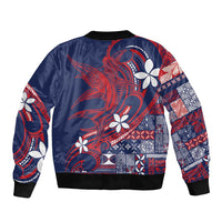 Samoa Manuia le Aso Tuto'atasi Bomber Jacket Siapo Mamanu Mix Tatau Marlin - Flag Color LT7 - Polynesian Pride