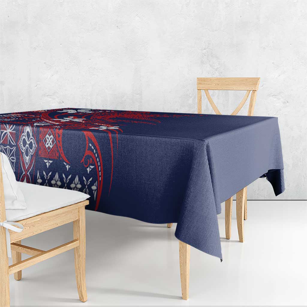 Samoa Manuia le Aso Tuto'atasi Tablecloth Siapo Mamanu Mix Tatau Marlin - Flag Color LT7 - Polynesian Pride