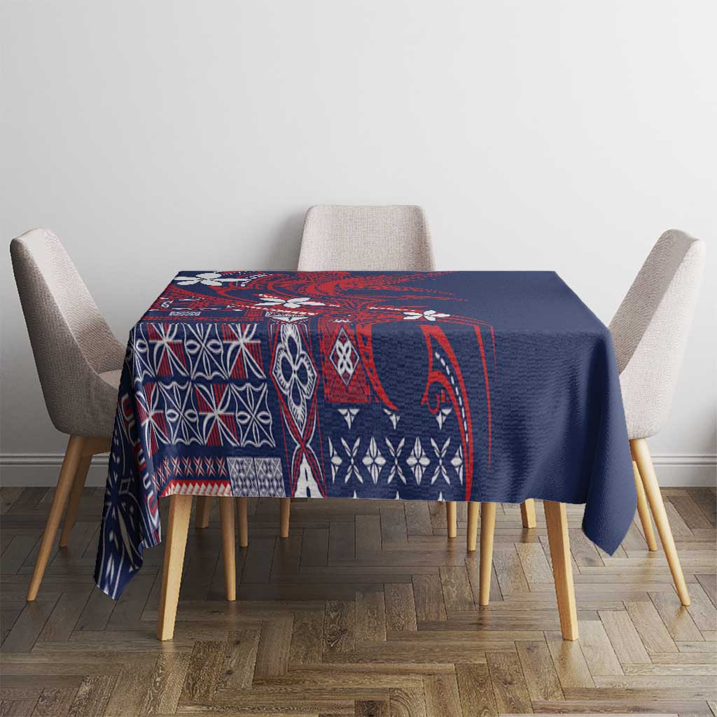 Samoa Manuia le Aso Tuto'atasi Tablecloth Siapo Mamanu Mix Tatau Marlin - Flag Color LT7 - Polynesian Pride