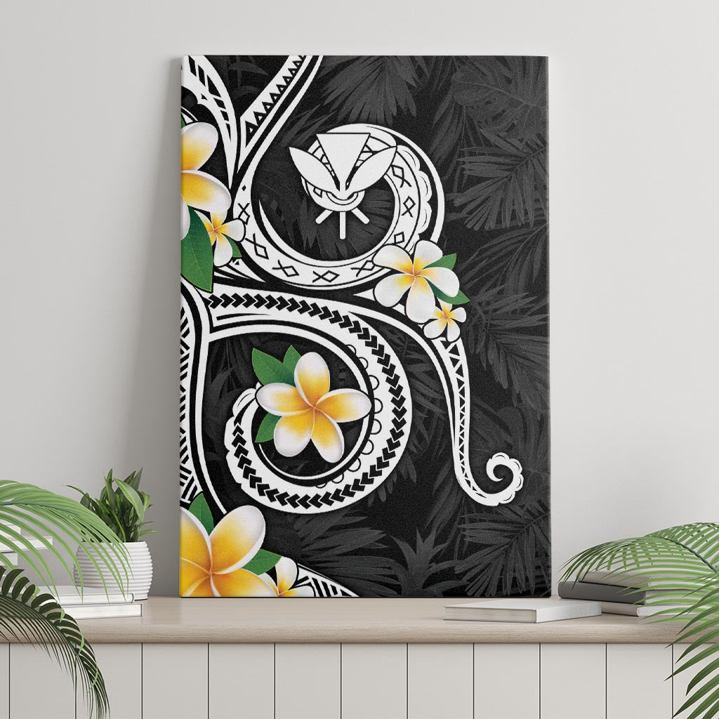 Kanaka Maoli Hawaii Plumeria Canvas Wall Art Dancing Tentacles Black Style LT7 - Polynesian Pride