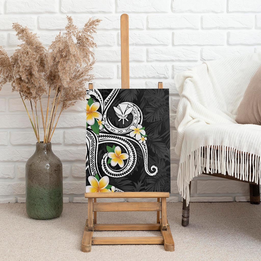 Kanaka Maoli Hawaii Plumeria Canvas Wall Art Dancing Tentacles Black Style LT7 - Polynesian Pride