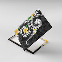 Kanaka Maoli Hawaii Plumeria Canvas Wall Art Dancing Tentacles Black Style LT7 With Frame Black - Polynesian Pride