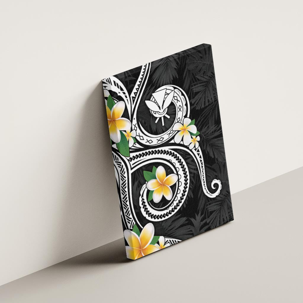 Kanaka Maoli Hawaii Plumeria Canvas Wall Art Dancing Tentacles Black Style LT7 - Polynesian Pride