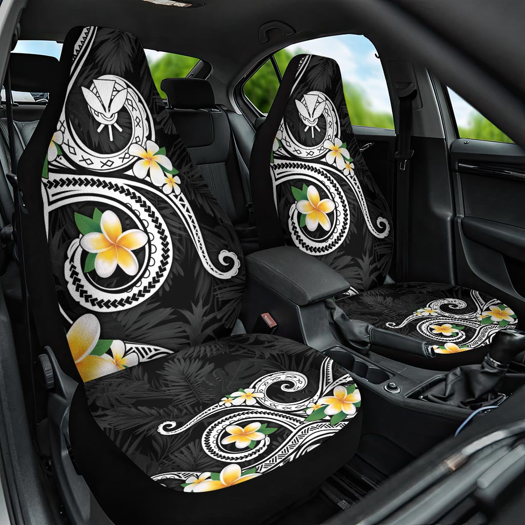 Kanaka Maoli Hawaii Plumeria Car Seat Cover Dancing Tentacles Black Style LT7 One Size Black - Polynesian Pride