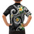 Kanaka Maoli Hawaii Plumeria Family Matching Long Sleeve Bodycon Dress and Hawaiian Shirt Dancing Tentacles Black Style