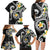 Kanaka Maoli Hawaii Plumeria Family Matching Long Sleeve Bodycon Dress and Hawaiian Shirt Dancing Tentacles Black Style