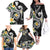 Kanaka Maoli Hawaii Plumeria Family Matching Off The Shoulder Long Sleeve Dress and Hawaiian Shirt Dancing Tentacles Black Style