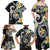 Kanaka Maoli Hawaii Plumeria Family Matching Off Shoulder Maxi Dress and Hawaiian Shirt Dancing Tentacles Black Style