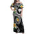 Kanaka Maoli Hawaii Plumeria Family Matching Off Shoulder Maxi Dress and Hawaiian Shirt Dancing Tentacles Black Style