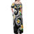 Kanaka Maoli Hawaii Plumeria Family Matching Off Shoulder Maxi Dress and Hawaiian Shirt Dancing Tentacles Black Style