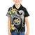 Kanaka Maoli Hawaii Plumeria Family Matching Off Shoulder Short Dress and Hawaiian Shirt Dancing Tentacles Black Style