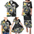 Kanaka Maoli Hawaii Plumeria Family Matching Puletasi and Hawaiian Shirt Dancing Tentacles Black Style