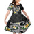 Kanaka Maoli Hawaii Plumeria Family Matching Short Sleeve Bodycon Dress and Hawaiian Shirt Dancing Tentacles Black Style